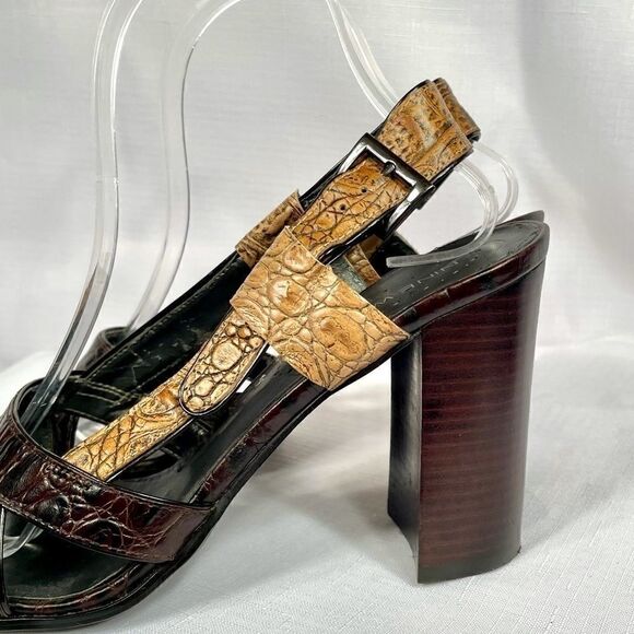 NINE WEST SHADES OF BROWN SANDAL SIZW 10M Vintage - Picture 3 of 6